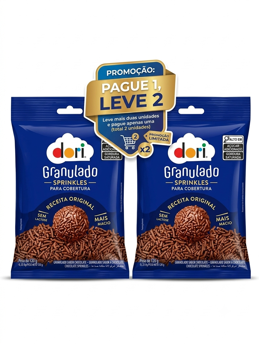 Granulado de chocolate Dori 120g PROMOÇÃO Pague 1 Leve 2