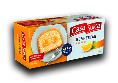 Bolo sabor laranja Zero açúcar Casa Suíça 280g