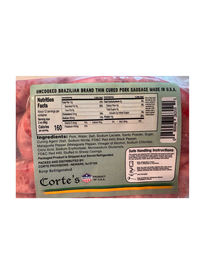 Cortes Linguica Fresca de Porco fina 1.5lb