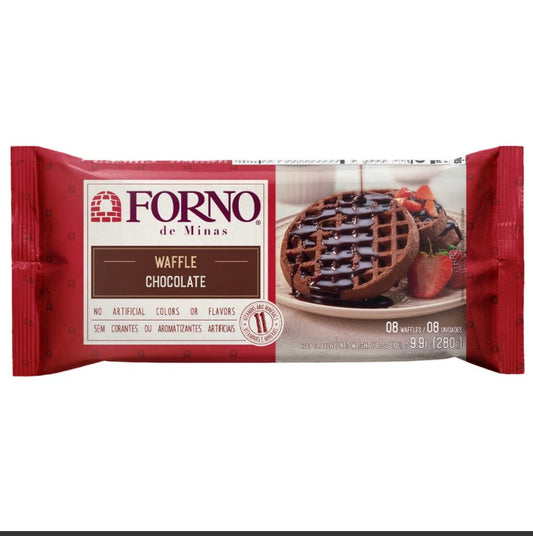 Forno de Minas Waffle de Chocolate assado e congelado 280g